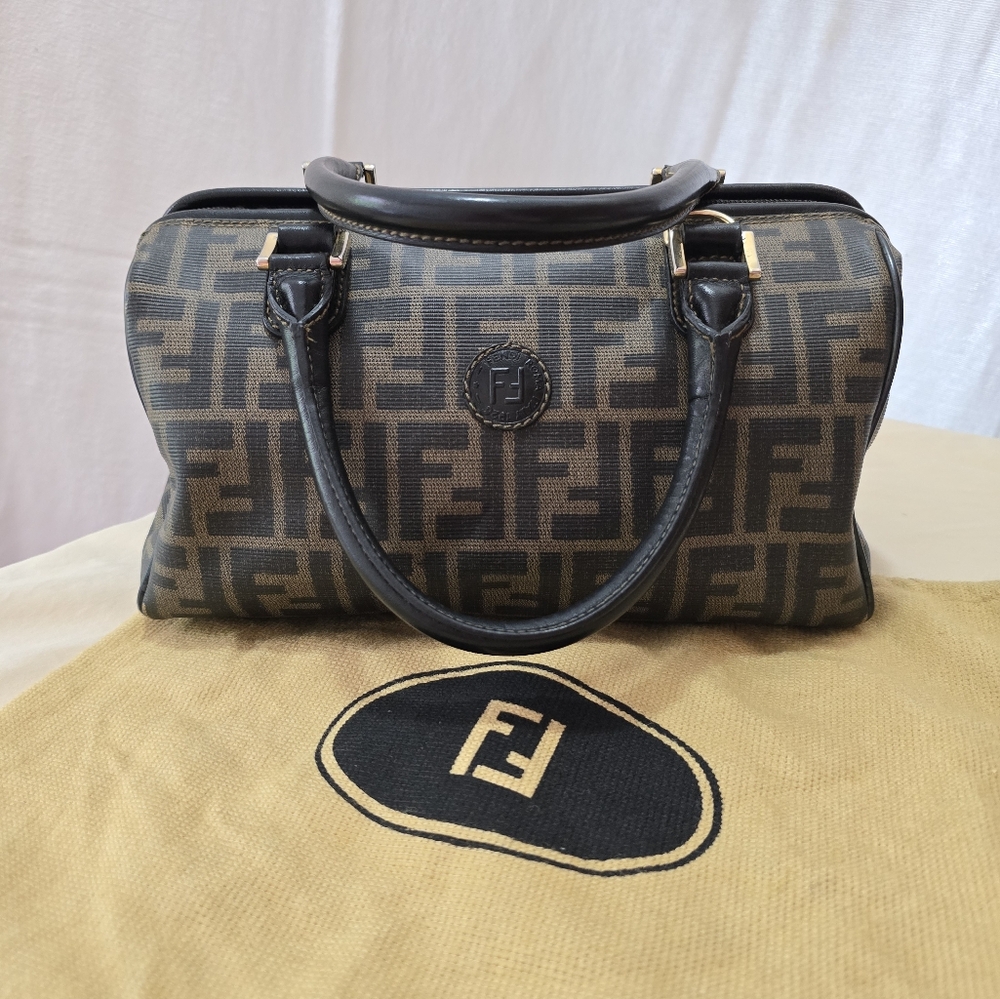 FENDI Vintage Small Zucca Boston Bag